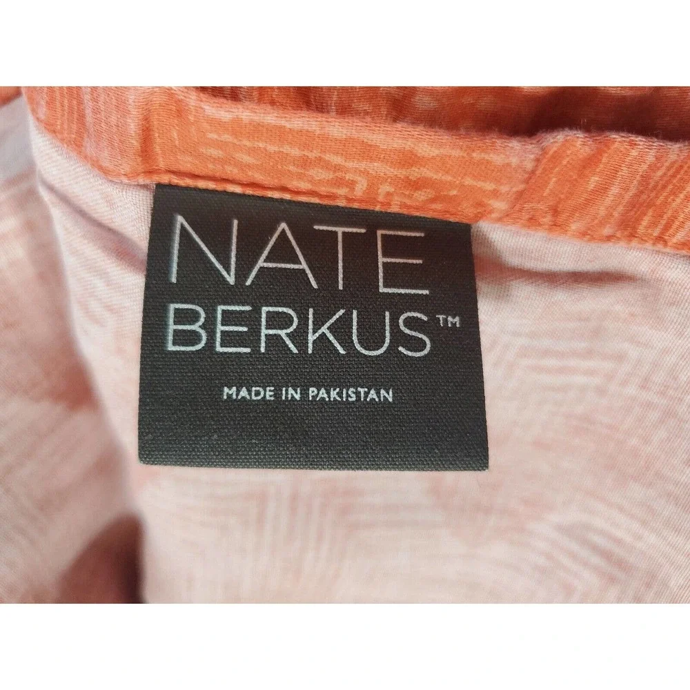 Nate Berkus 1 Flat Sheet Chevron Diamond Print Orange 90